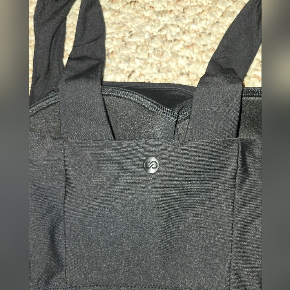 NWT CALIA Wide Shoulder Strap Long Line Swim Top Pure Black WSA23206 Women's - Picture 3 of 6